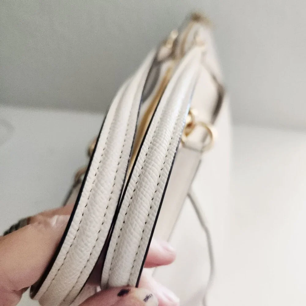Coach Ava Cream Leather Shoulder Bag Purse Tote